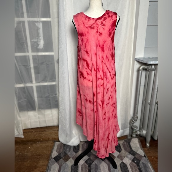 3/$20 💥 Embroidered Butterfly Maxi Dress Relaxed Fit Pink Tie Dye Beach Boho - Picture 11 of 16